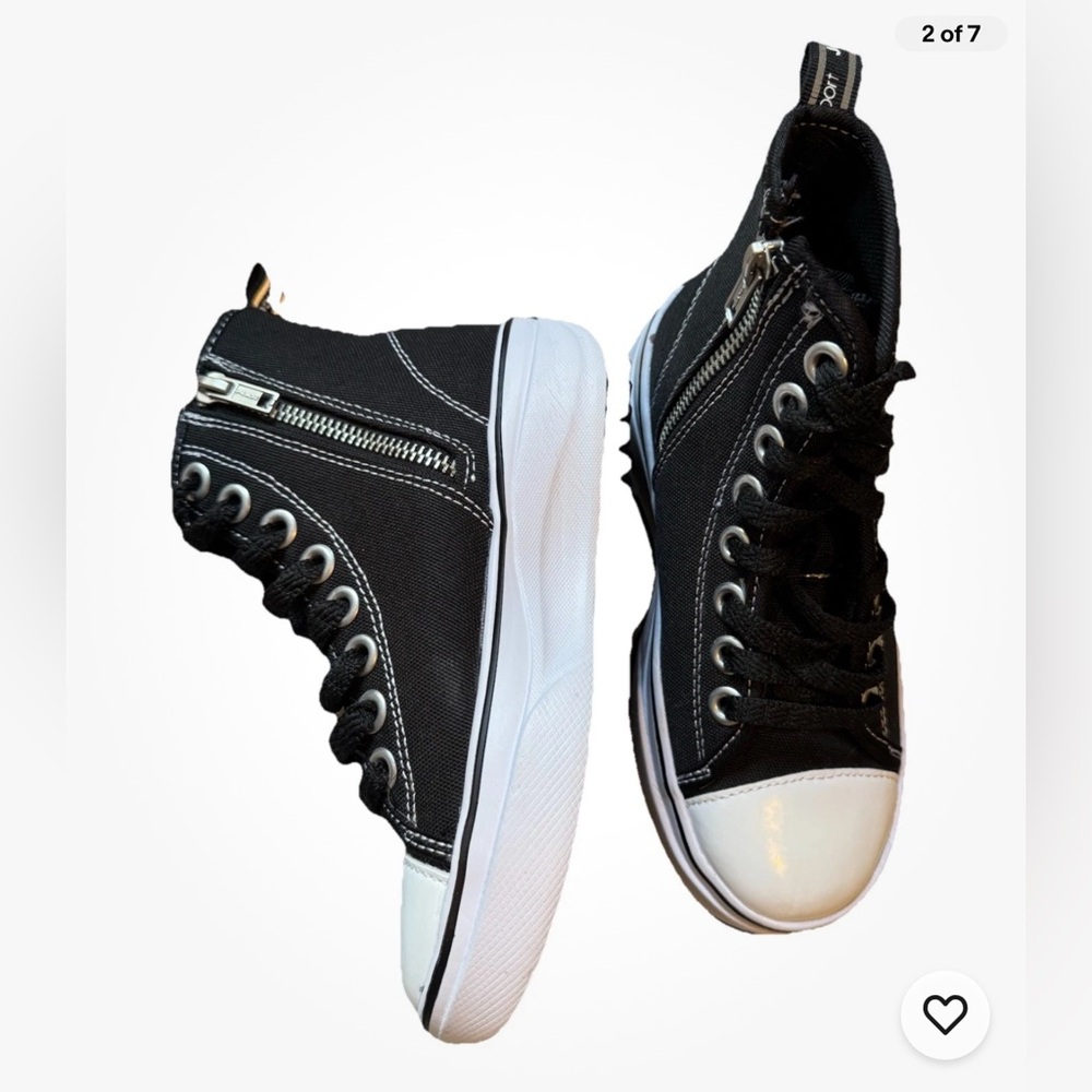 Kids Justice Sport High-Top Black and White Sneakers